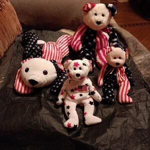 NWT TY BEANIE BABIES GLORY, SPARKLE, SPANGLE BABY & BUDDY